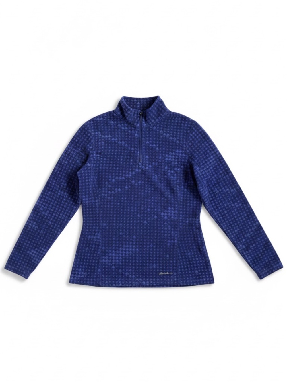 Eddie Bauer Fleece Quarter Zip Pullover Purple Blue Geometric Medium